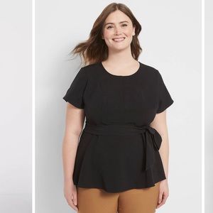 Lane Bryant Lena Solid Black top blouse 16